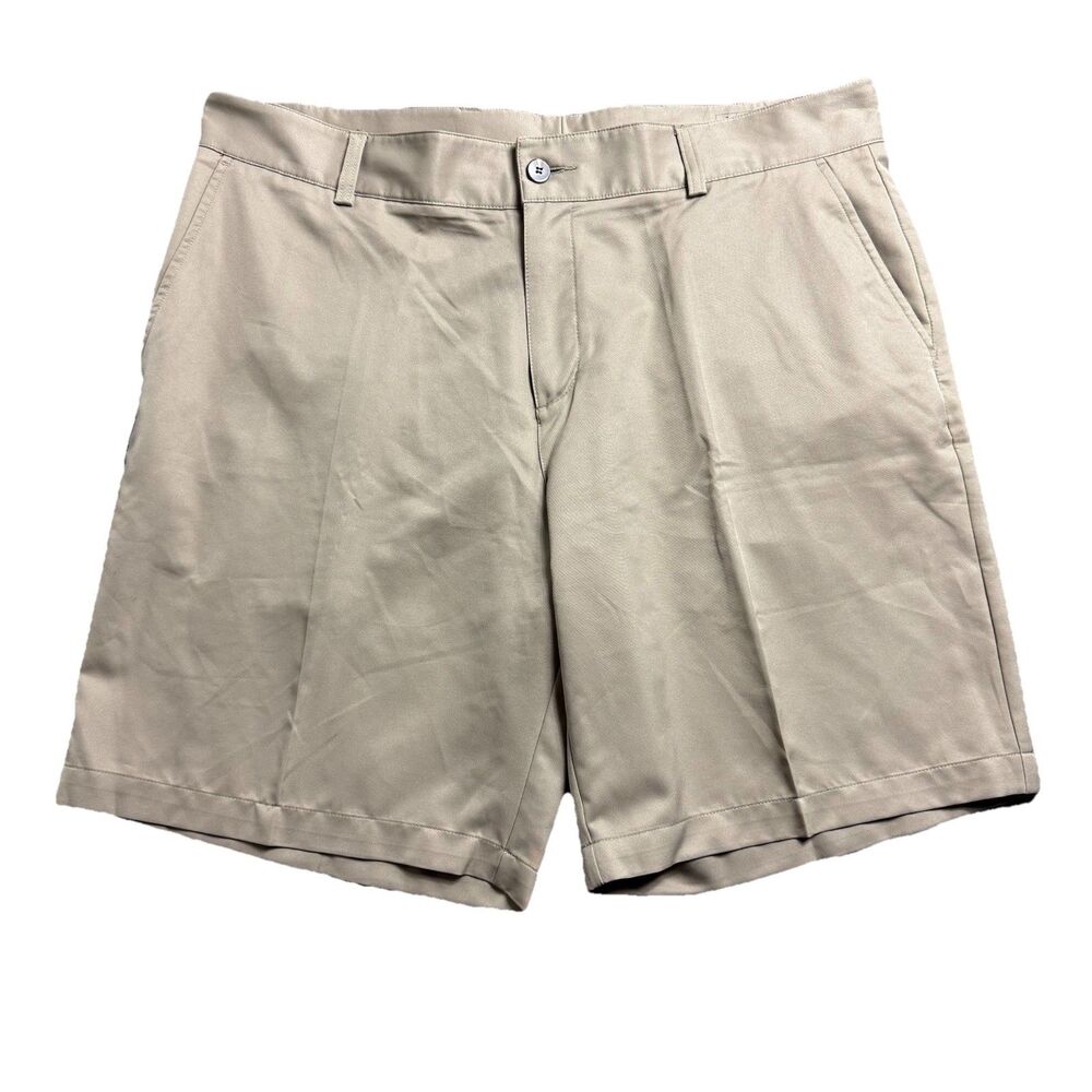 Adidas Climalite Mens 38 Chino Golf Shorts Beige Lightweight Performance EUC